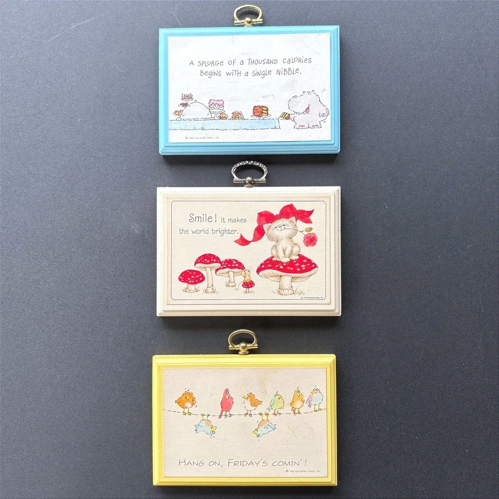 Vintage 1980s Hallmark Mini Wall Plaques Set 3pc